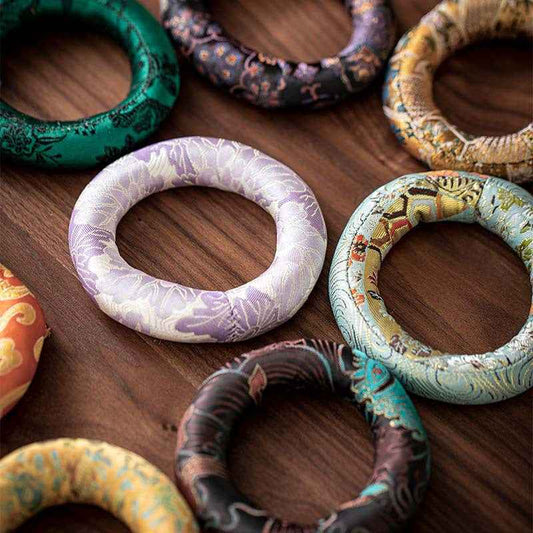 H10002 Nepalese Handmade Sewn Buddha Sound Bowl Mat, Singing Bowl Mat, Copper Bowl Mat, Cotton Cloth Mat, Buddha Sound Bowl Matching Mat