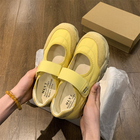 F10009 French Mary Jane Women's Shoes New Summer Velcro Matching Dress Thick Sole Beautiful Comfortable Small Flats - Ivana Supply Store