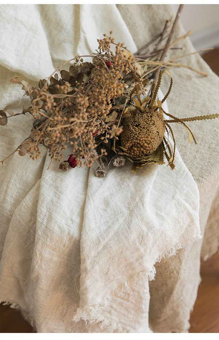 H30001 Minimalist Sofa Cover Solid Color Linen Full Cover Cream Nordic Ins Style Full Cover Photography Decoration