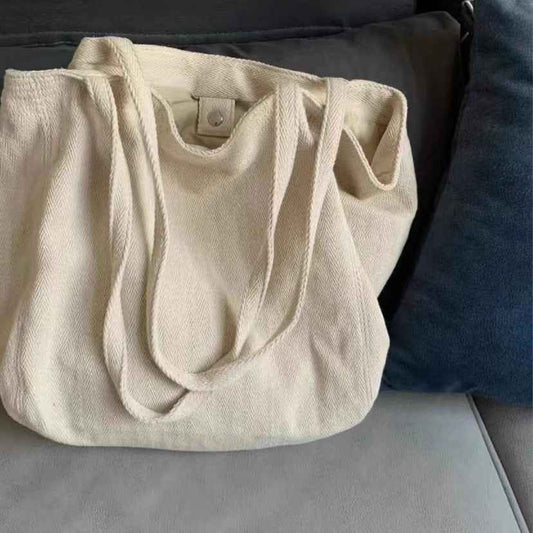 E10001 Large Capacity Korean Style Bag for Women, Diagonal Striped Canvas Commuter Shoulder Handbag, Casual Women's Bag, Simple Lazy Shopping Bag, Trendy