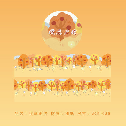 K10001 Green Field Series Journal Decoration Materials Four Seasons Scenery Tape Full Set Cute Girl Cartoon Stickers Wholesale - Ivana Supply Store