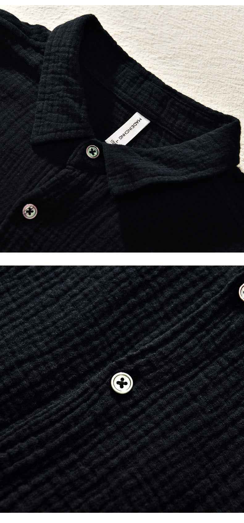 B20003 Spring and Autumn New Solid Color Long Sleeve Shirt 100% Cotton Pure Cotton Comfortable Fashion Turn-down Collar Casual Shirt One Piece Dropshipping 2093