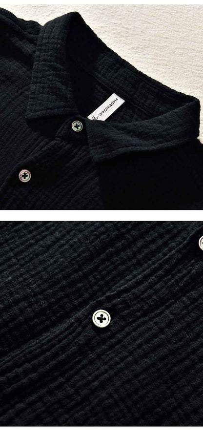 B20003 Spring and Autumn New Solid Color Long Sleeve Shirt 100% Cotton Pure Cotton Comfortable Fashion Turn-down Collar Casual Shirt One Piece Dropshipping 2093