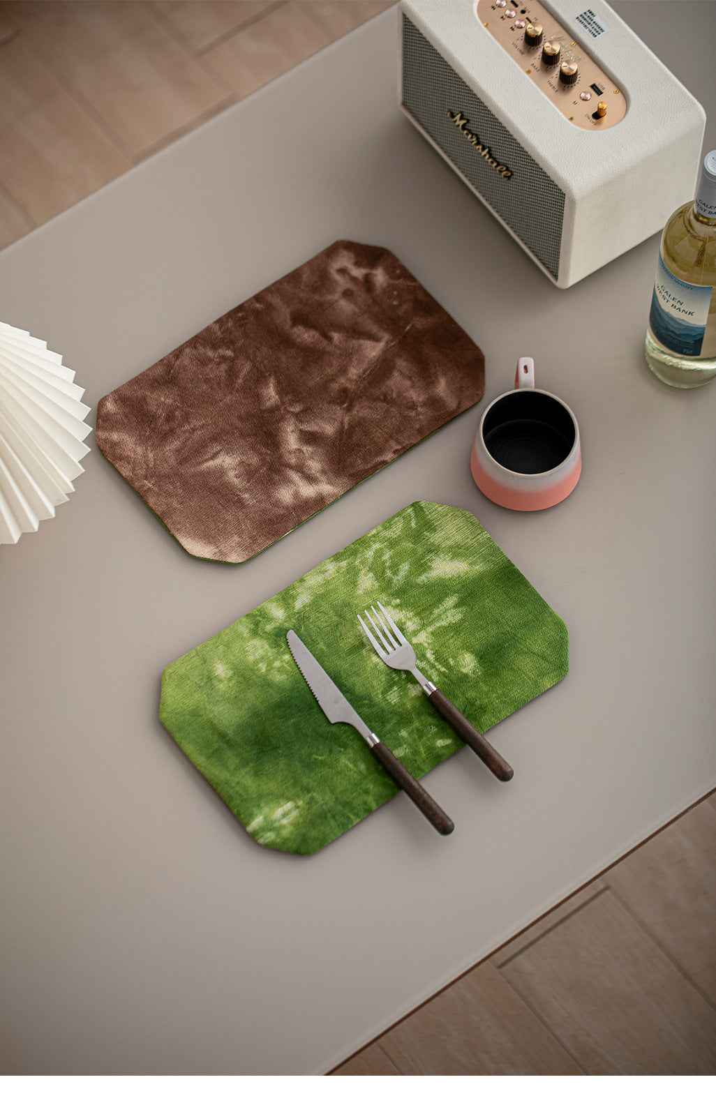 H10003 Vintage Style Placemats 100% Cotton Festival Party Table Decoration Stain-Resistant Bowl and Plate Mats Table Mats Napkin Cloth Retro Western Placemats