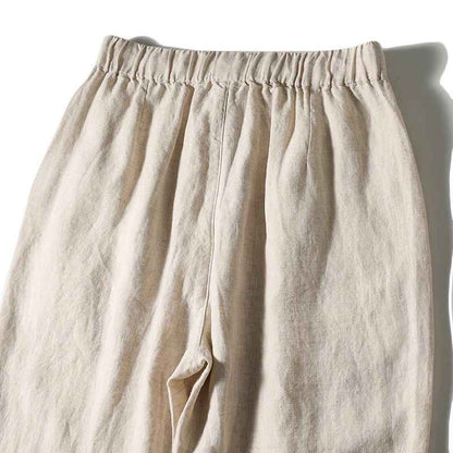 D20001 Breathable and Comfortable 100% Linen Summer Men's Loose Soft Straight-Leg Nine-Point Casual Linen Pants Men's Clothing