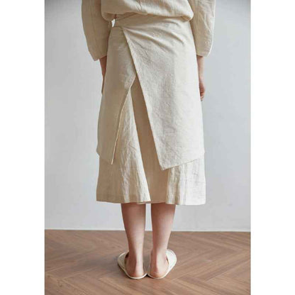 H20001 Short Apron Half-length Cotton Linen Home Kitchen Waterproof Oil-proof Coffee Shop Bakery Flower Shop Half-waist Half-length Workwear