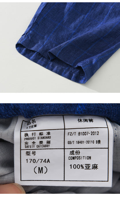 D20003 Summer New Men's Five-Point Shorts Linen Casual Shorts - Ivana Supply Store