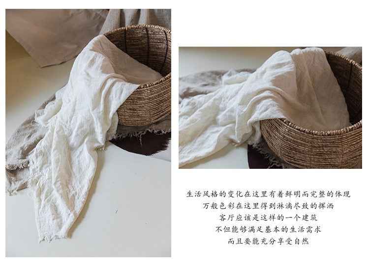 H30001 Minimalist Sofa Cover Solid Color Linen Full Cover Cream Nordic Ins Style Full Cover Photography Decoration