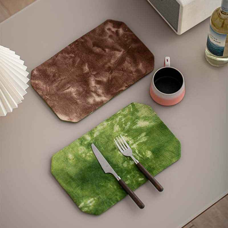 H10003 Vintage Style Placemats 100% Cotton Festival Party Table Decoration Stain-Resistant Bowl and Plate Mats Table Mats Napkin Cloth Retro Western Placemats
