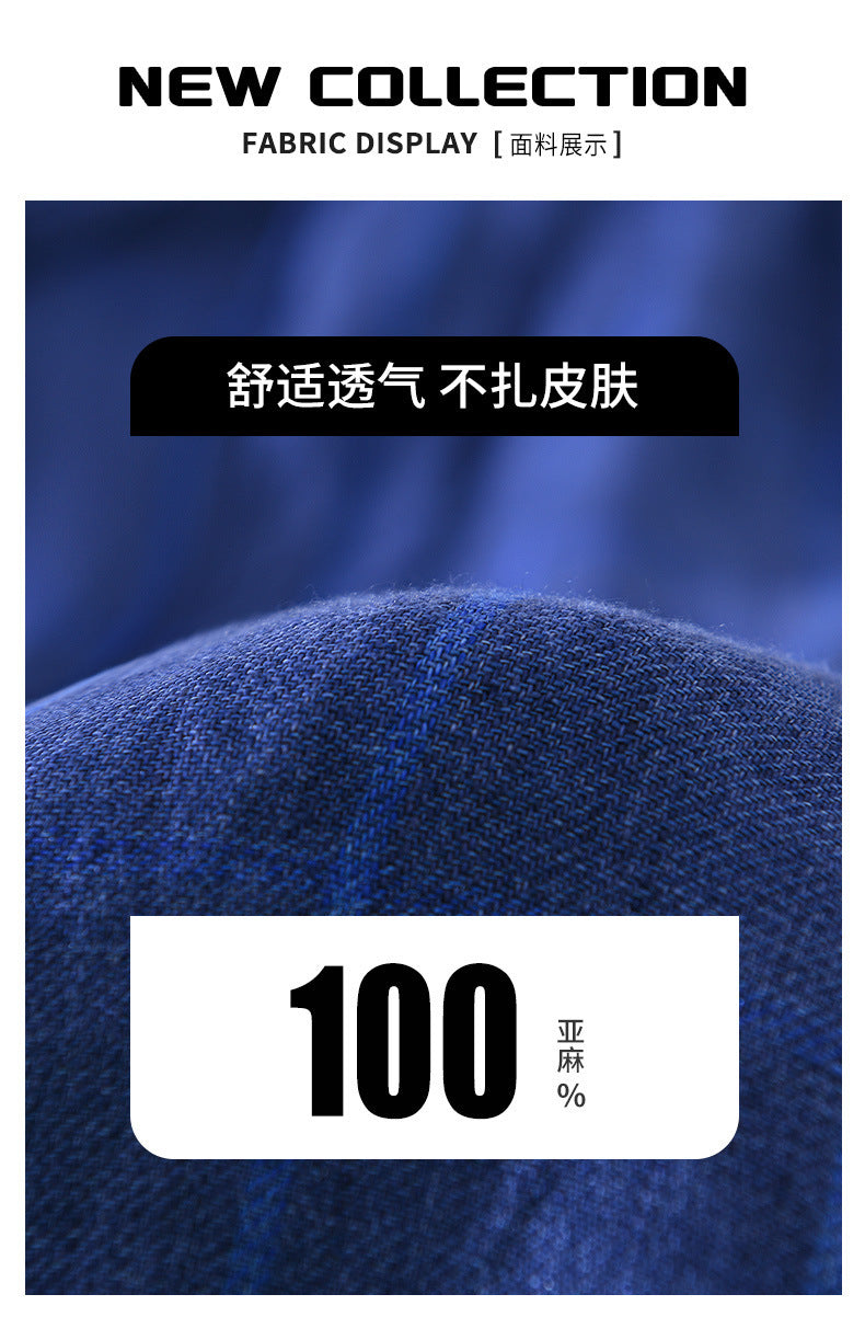 D20003 Summer New Men's Five-Point Shorts Linen Casual Shorts - Ivana Supply Store