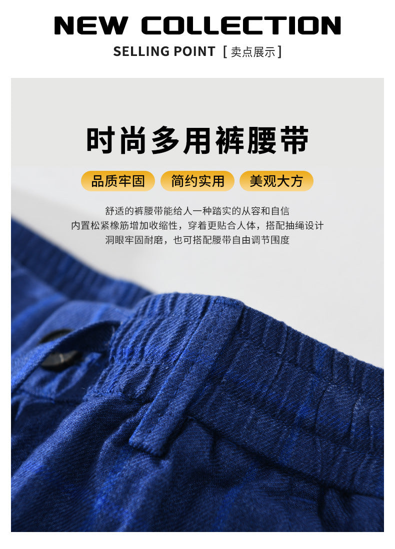 D20003 Summer New Men's Five-Point Shorts Linen Casual Shorts - Ivana Supply Store