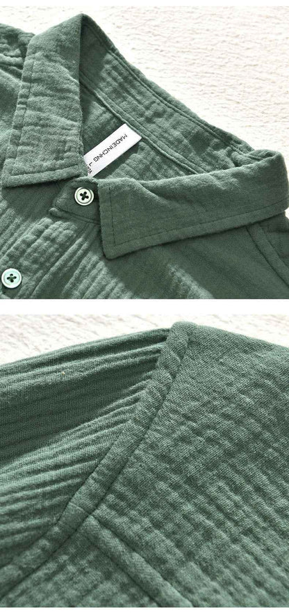 B20003 Spring and Autumn New Solid Color Long Sleeve Shirt 100% Cotton Pure Cotton Comfortable Fashion Turn-down Collar Casual Shirt One Piece Dropshipping 2093