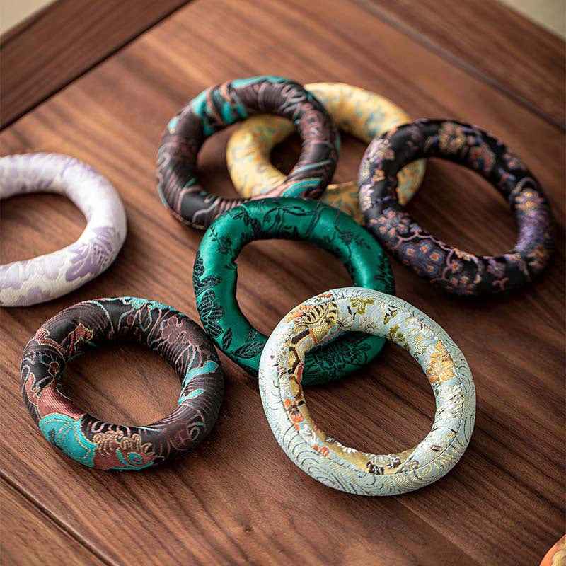 H10002 Nepalese Handmade Sewn Buddha Sound Bowl Mat, Singing Bowl Mat, Copper Bowl Mat, Cotton Cloth Mat, Buddha Sound Bowl Matching Mat