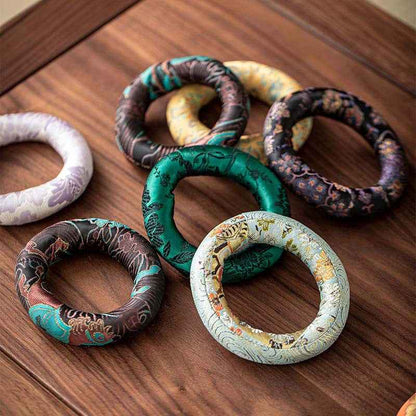 H10002 Nepalese Handmade Sewn Buddha Sound Bowl Mat, Singing Bowl Mat, Copper Bowl Mat, Cotton Cloth Mat, Buddha Sound Bowl Matching Mat