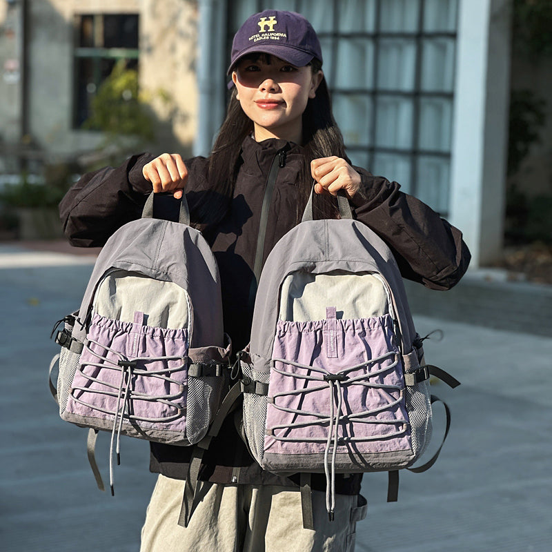 E10005 Travel Leisure Outdoor Backpack Lightweight Hiking Bag Large Capacity Gym Bag Drawstring Trekking Cycling Sports Backpack - Ivana Supply Store