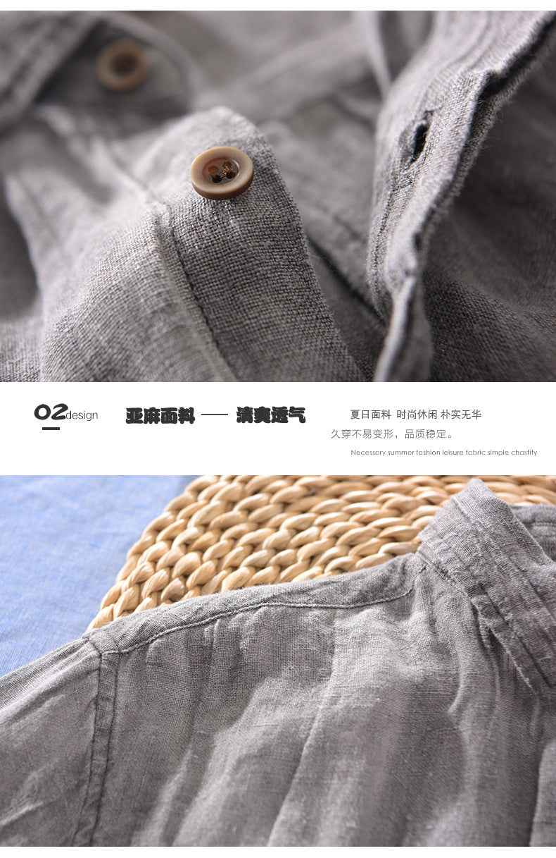 B20001 Men's 100%Linen Casual Shirt Dropshipping
