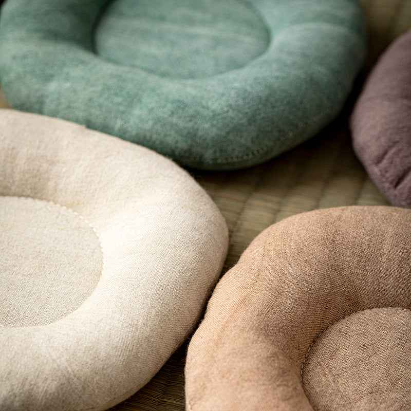 H10001 Simple Fabric Coaster 100% Cotton Padded Round Heat Insulation Anti-scalding Water Tea Cup Teapot Tea Mat Jewelry Watch Key Holder