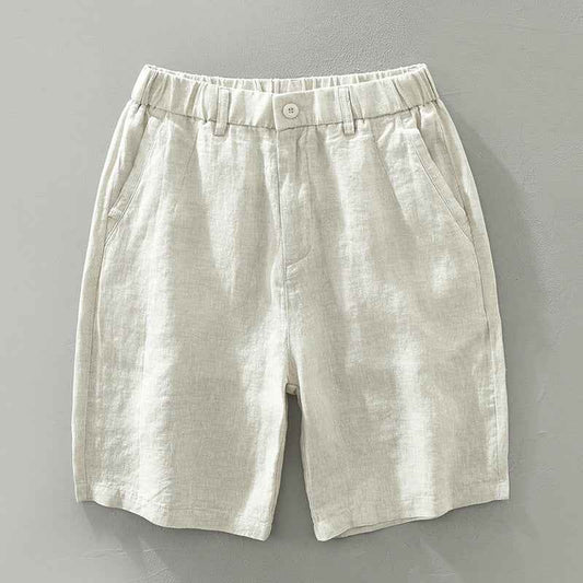 D20004 Summer Thin Linen Casual Pants Men Loose Breathable Elastic Waist Beach Shorts Men's Clothing One Piece Dropshipping