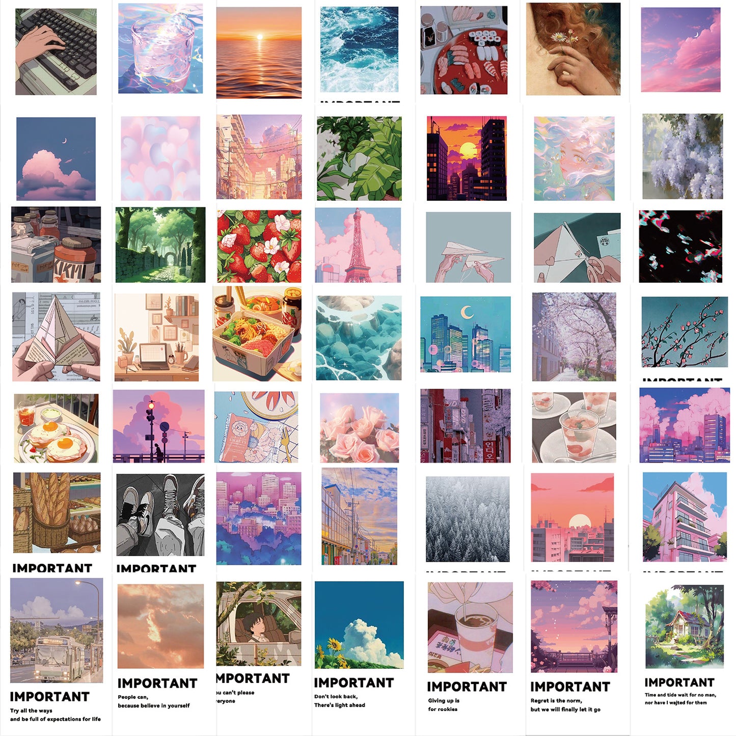 K10005 50 Sheets of INS Healing English Graffiti Stickers Personalized Decoration Guitar Notebook Luggage DIY Waterproof Stickers - Ivana Supply Store