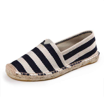 F10001 Spring and Autumn New Linen Shoes Breathable Men and Women Straw Woven Canvas Shoes Handmade Sewing Hemp Rope Shoes Slip-on Shoes
