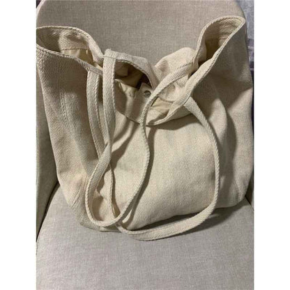 E10001 Large Capacity Korean Style Bag for Women, Diagonal Striped Canvas Commuter Shoulder Handbag, Casual Women's Bag, Simple Lazy Shopping Bag, Trendy