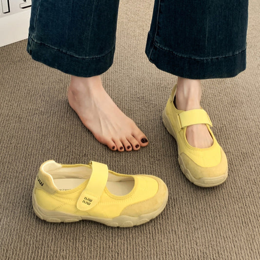 F10009 French Mary Jane Women's Shoes New Summer Velcro Matching Dress Thick Sole Beautiful Comfortable Small Flats - Ivana Supply Store
