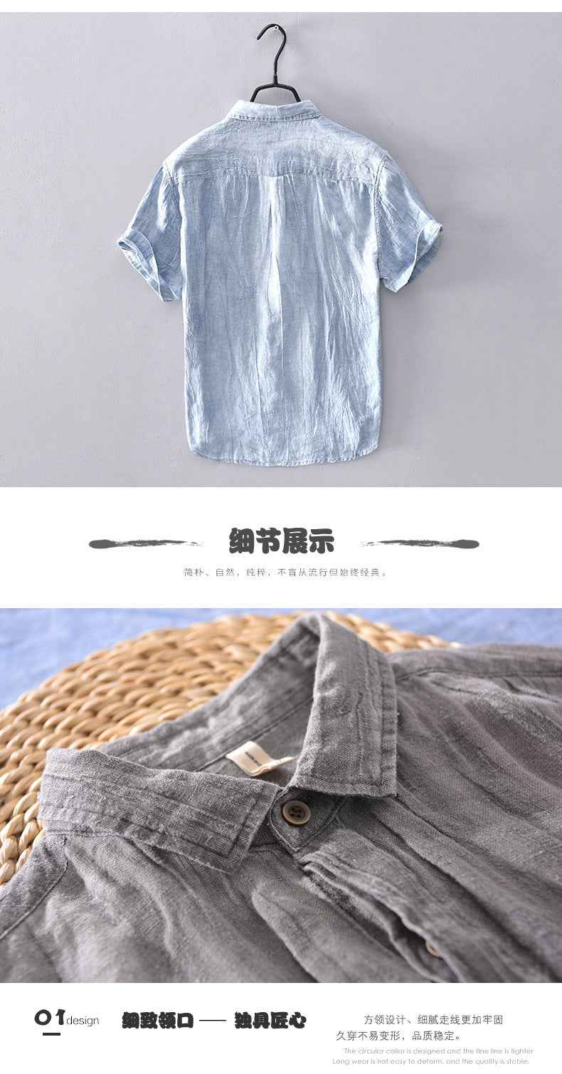 B20001 Men's 100%Linen Casual Shirt Dropshipping
