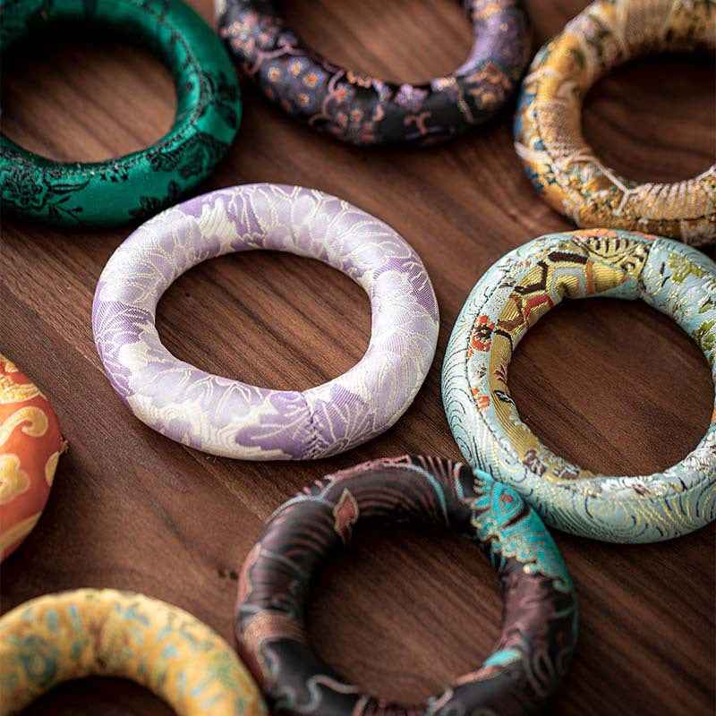 H10002 Nepalese Handmade Sewn Buddha Sound Bowl Mat, Singing Bowl Mat, Copper Bowl Mat, Cotton Cloth Mat, Buddha Sound Bowl Matching Mat