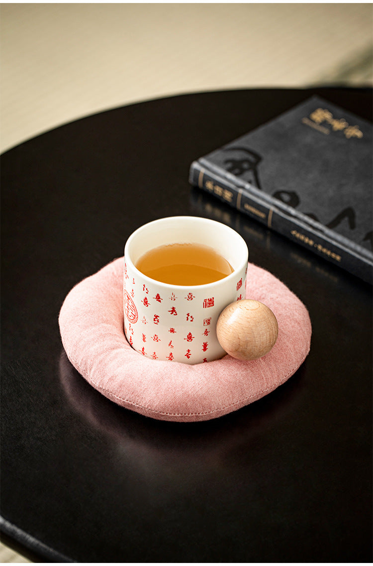 H10001 Simple Fabric Coaster 100% Cotton Padded Round Heat Insulation Anti-scalding Water Tea Cup Teapot Tea Mat Jewelry Watch Key Holder - Ivana Supply Store