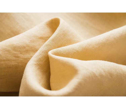 D10002 Japanese Style Commuting Simple Custom Pure Linen Artistic Loose Elastic Waist Drawstring Casual Comfortable Wide-Leg Nine-Point Skirt Pants