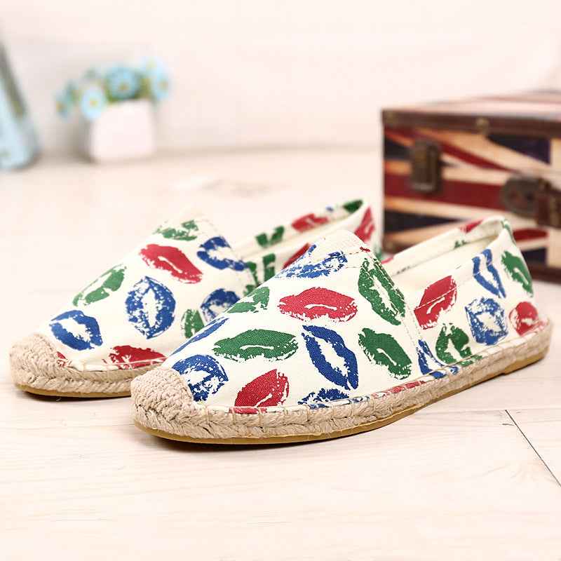 F10001 Spring and Autumn New Linen Shoes Breathable Men and Women Straw Woven Canvas Shoes Handmade Sewing Hemp Rope Shoes Slip-on Shoes