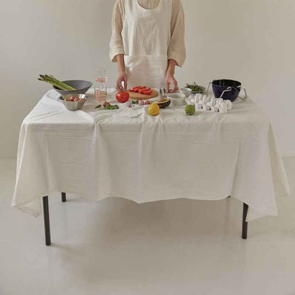 H40001 Tablecloth Light Luxury High-End Hotel Ins Home Dining 100% Cotton Table Mat Wedding Rectangular Homestay Tablecloth Wholesale Factory