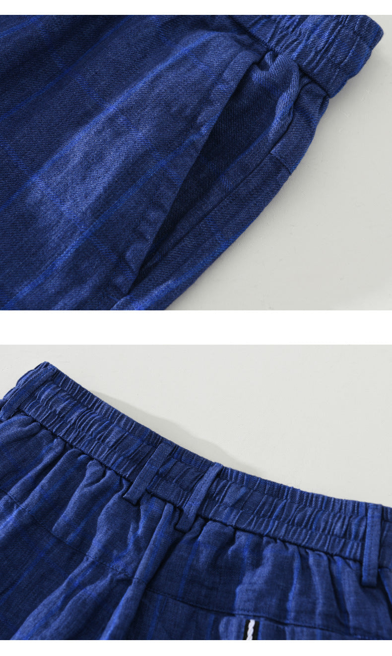 D20003 Summer New Men's Five-Point Shorts Linen Casual Shorts - Ivana Supply Store