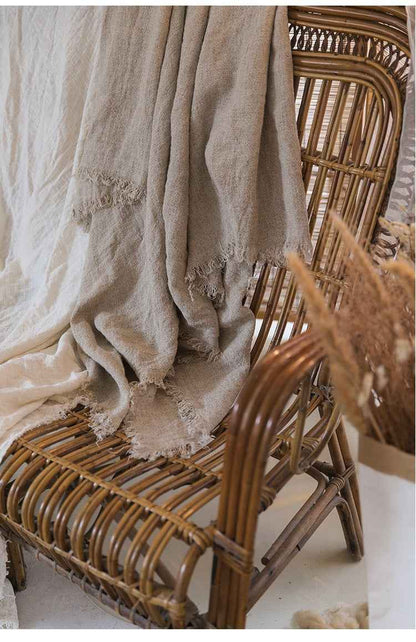 H30001 Minimalist Sofa Cover Solid Color Linen Full Cover Cream Nordic Ins Style Full Cover Photography Decoration