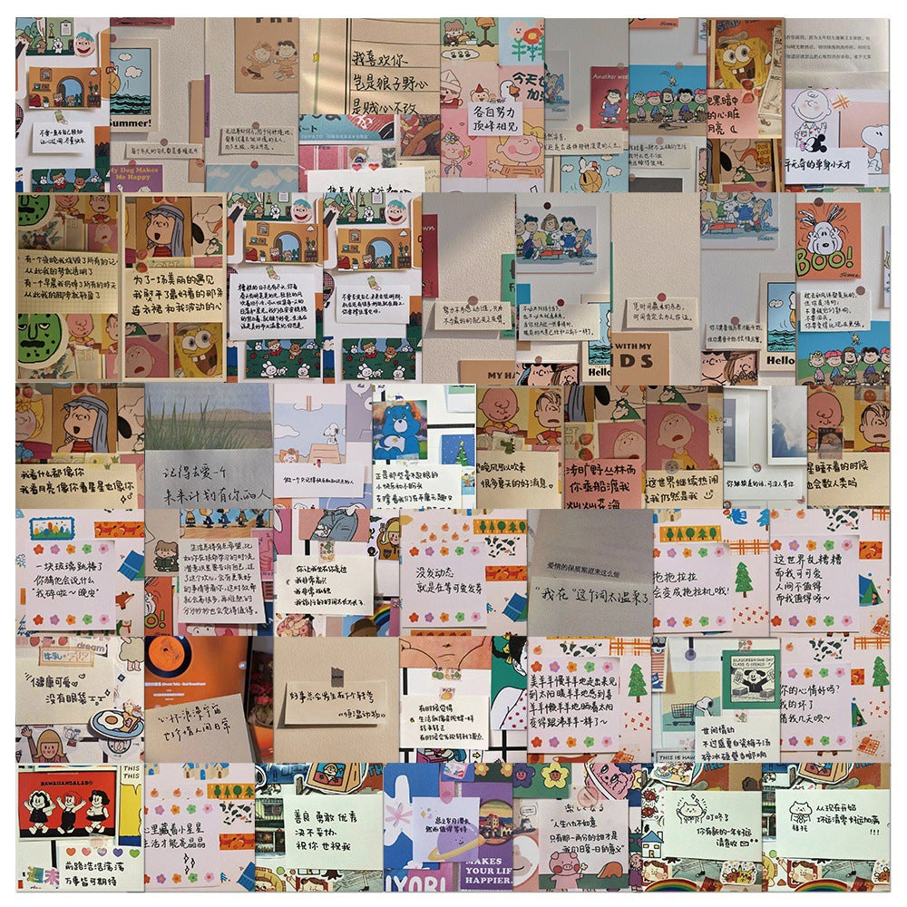 K10002 Multiple Ins Style Inspirational Text Cute Sticky Notes Warm Healing Journal Stickers Notebook Phone Case Decals - Ivana Supply Store