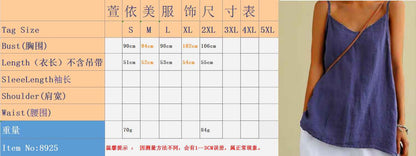 B10001 Cotton Linen Camisole Women's Summer New Loose Cotton Linen Inner Wear Sleeveless Versatile Base Top