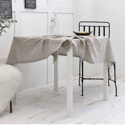 H40002 Solid Color Tablecloth 100% Cotton Fabric Artistic Nordic Japanese Style Atmosphere High-end Pink Table Cover Coffee Table Heat-resistant Rectangular