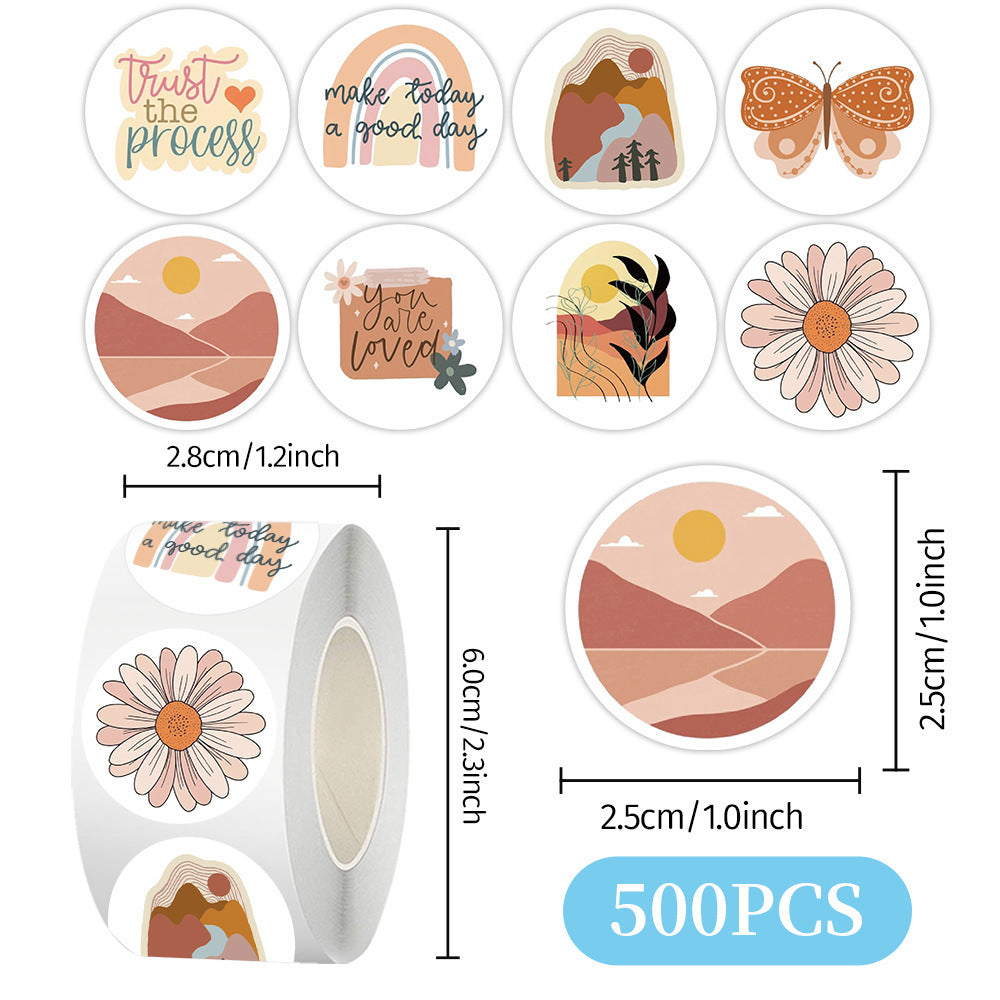 K10008 Bohemian Sticker Roll English Small Fresh Journal Material Sealing Sticker Adhesive Tape Wholesale - Ivana Supply Store