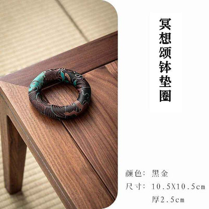 H10002 Nepalese Handmade Sewn Buddha Sound Bowl Mat, Singing Bowl Mat, Copper Bowl Mat, Cotton Cloth Mat, Buddha Sound Bowl Matching Mat