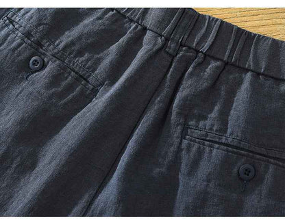 D20004 Summer Thin Linen Casual Pants Men Loose Breathable Elastic Waist Beach Shorts Men's Clothing One Piece Dropshipping