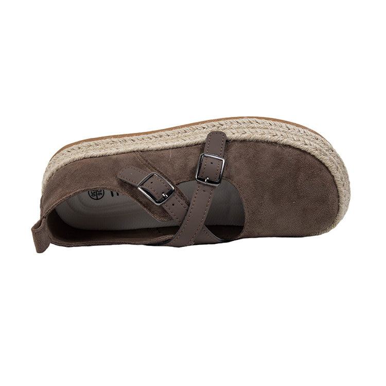 F100013 White Deer Shoes Simple Niche Design Street Fashion Retro Pastoral American Melad Flat Shoes Wholesale - Ivana Supply Store