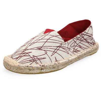 F10001 Spring and Autumn New Linen Shoes Breathable Men and Women Straw Woven Canvas Shoes Handmade Sewing Hemp Rope Shoes Slip-on Shoes