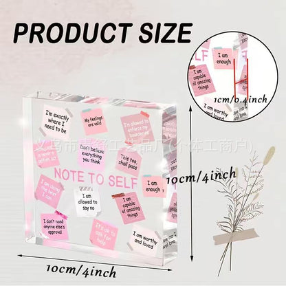 INS Style Acrylic Inspirational Quote Ornament Self-Affirmation Psychological Suggestion Craft Ornament - Ivana Supply Store