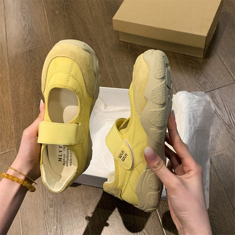 F10009 French Mary Jane Women's Shoes New Summer Velcro Matching Dress Thick Sole Beautiful Comfortable Small Flats - Ivana Supply Store