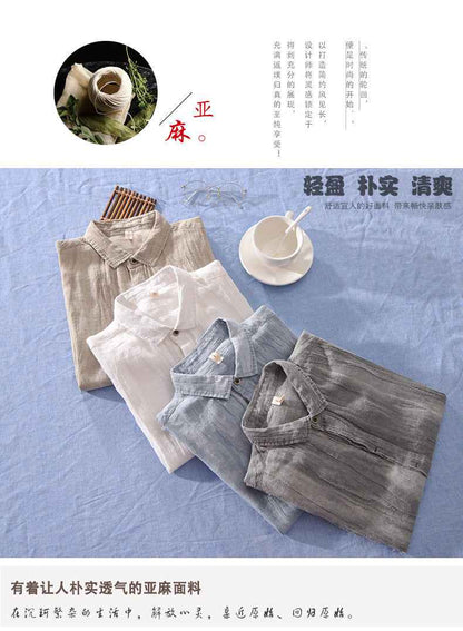 B20001 Men's 100%Linen Casual Shirt Dropshipping