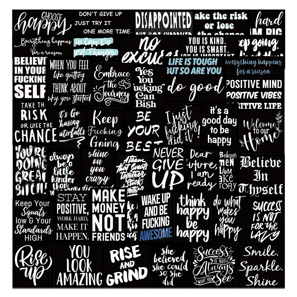 K10002 Multiple Ins Style Inspirational Text Cute Sticky Notes Warm Healing Journal Stickers Notebook Phone Case Decals - Ivana Supply Store