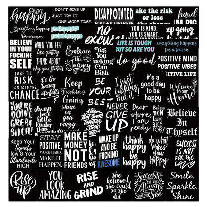 K10002 Multiple Ins Style Inspirational Text Cute Sticky Notes Warm Healing Journal Stickers Notebook Phone Case Decals - Ivana Supply Store