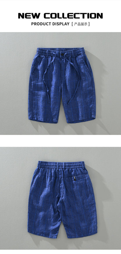 D20003 Summer New Men's Five-Point Shorts Linen Casual Shorts - Ivana Supply Store