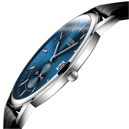 G10001 Swiss Ultra-Thin Mechanical Watch - Men's Business Leather Strap, Waterproof, Simple Design