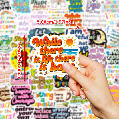 K10006 56 English Inspirational Text Stickers Healing Phrases Skateboard Water Bottle Personalized Waterproof Stickers Wholesale - Ivana Supply Store
